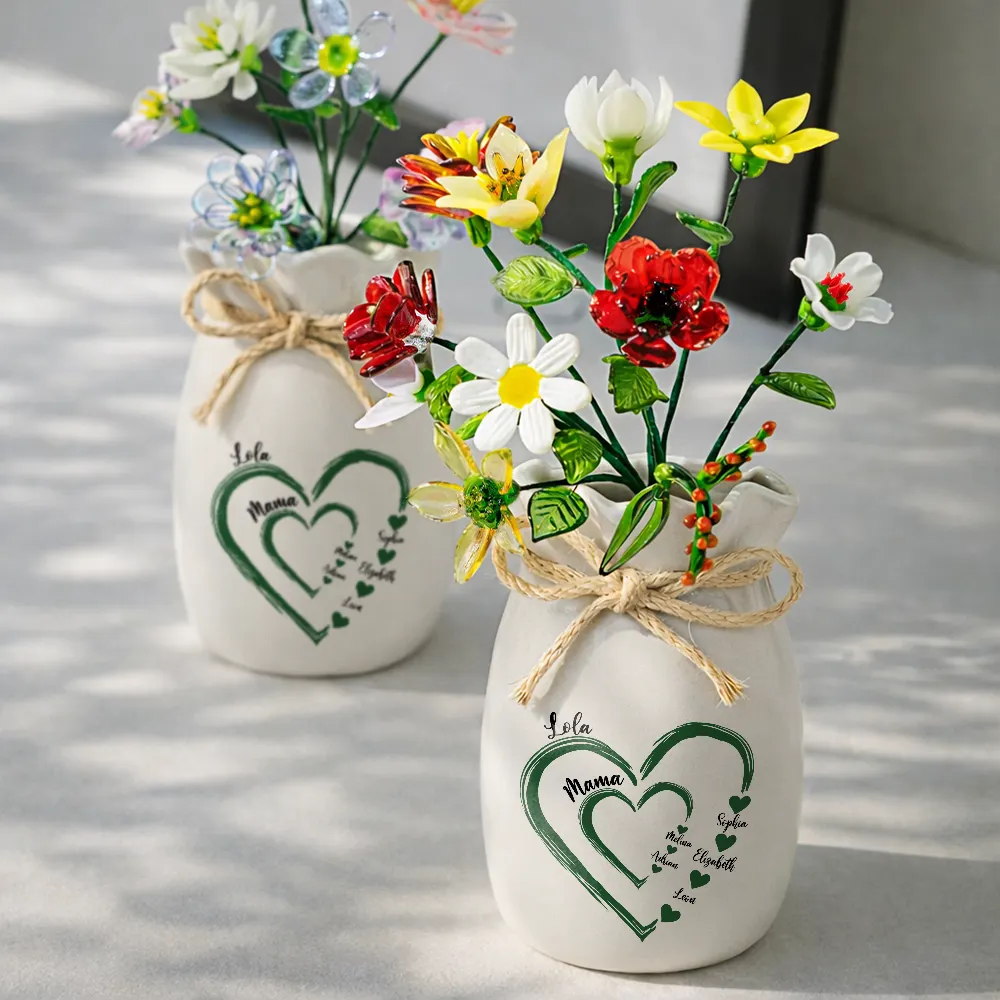 Mom Grandma Sweethearts - Personalized Glass Birth Month Flower - Image 3