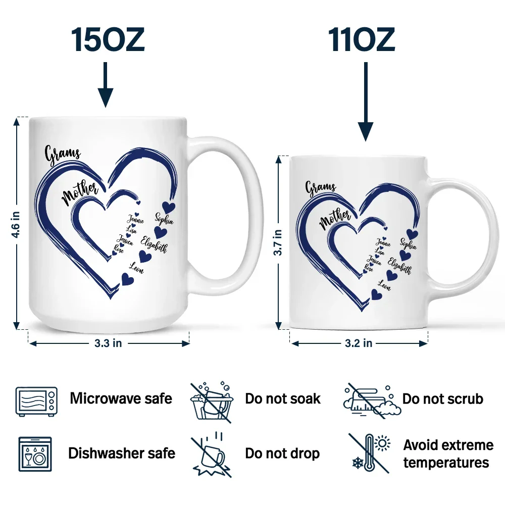 Mom Grandma Sweethearts - Personalized Mug - Image 4