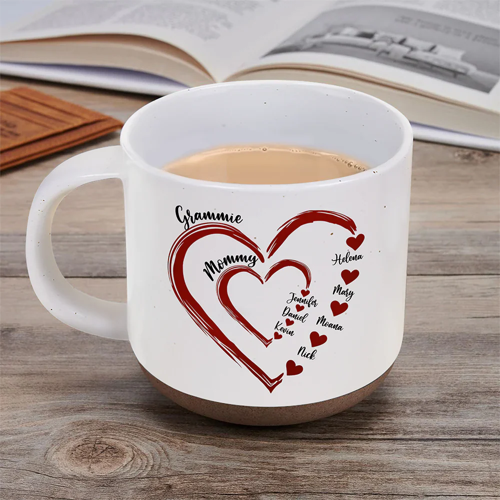 Mom Grandma Sweethearts - Personalized Pottery Mug - Image 5