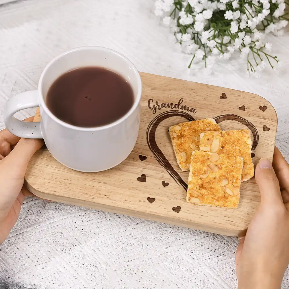 Mom Grandma Sweethearts - Personalized Serving Board With Cup Holder - Image 5