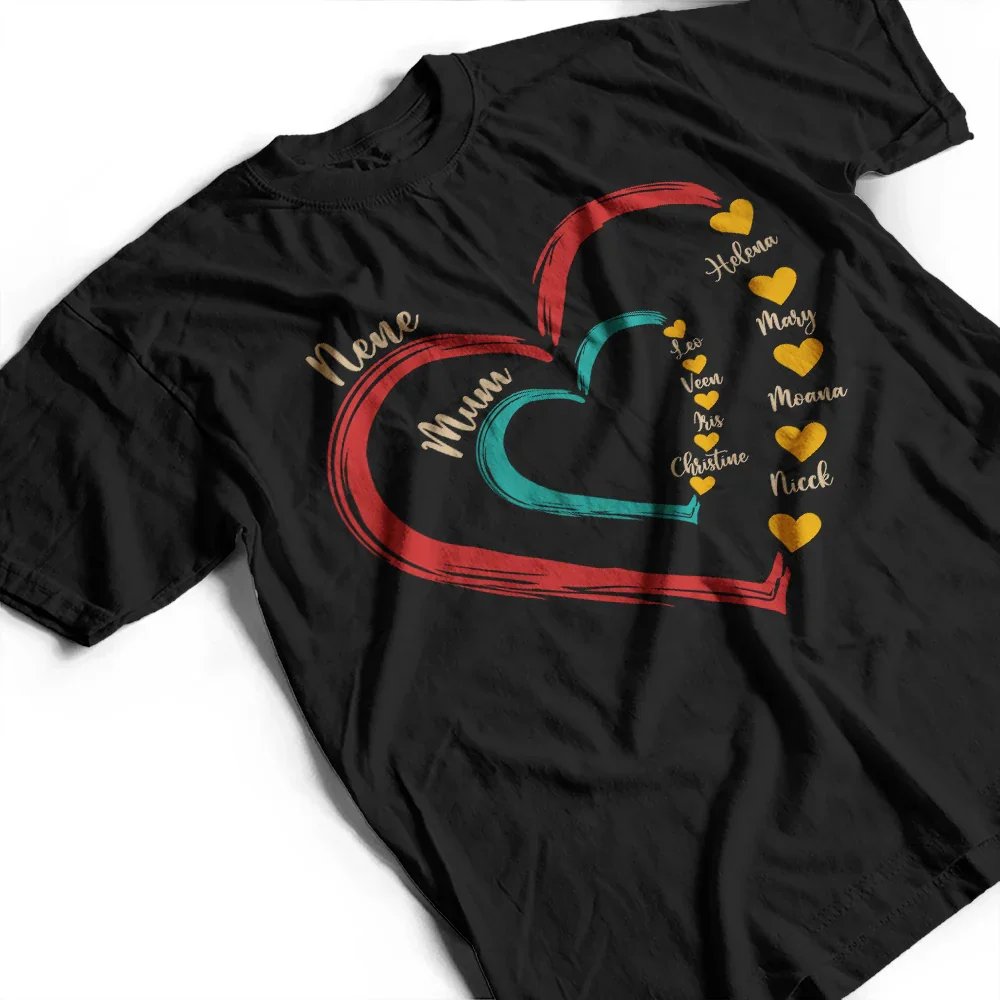 Mom Grandma Sweethearts Retro - Personalized T Shirt - Image 3