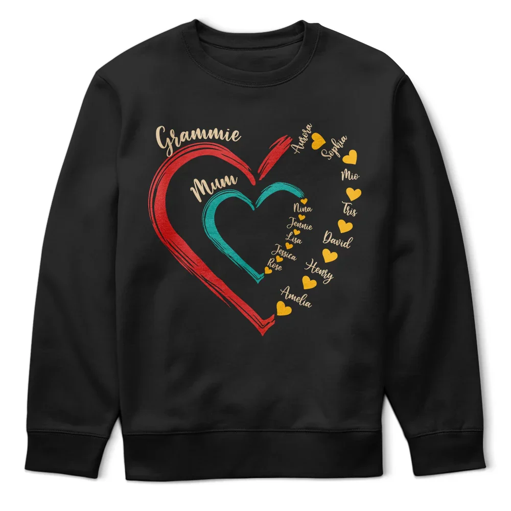 Mom Grandma Sweethearts Retro - Personalized T Shirt - Image 5