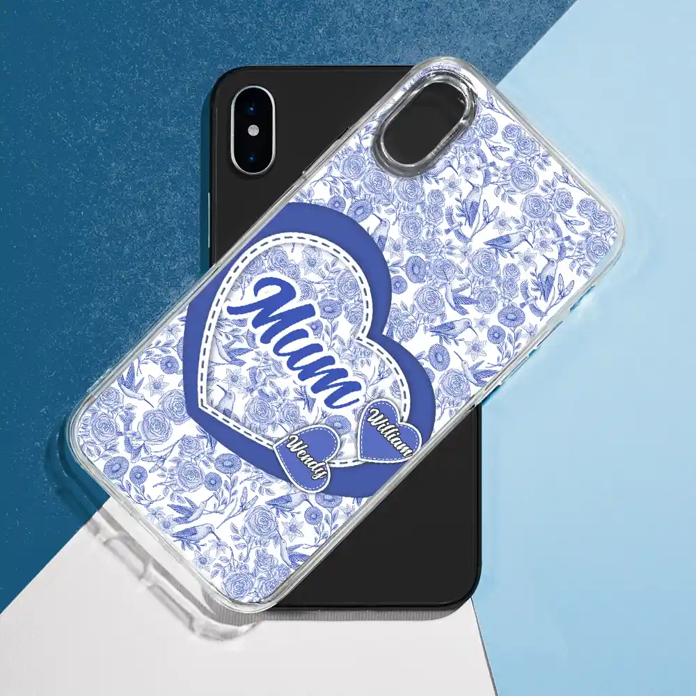 Mom Grandma Sweethearts Toile De Jouy Pattern - Personalized Clear Phone Case - Image 7