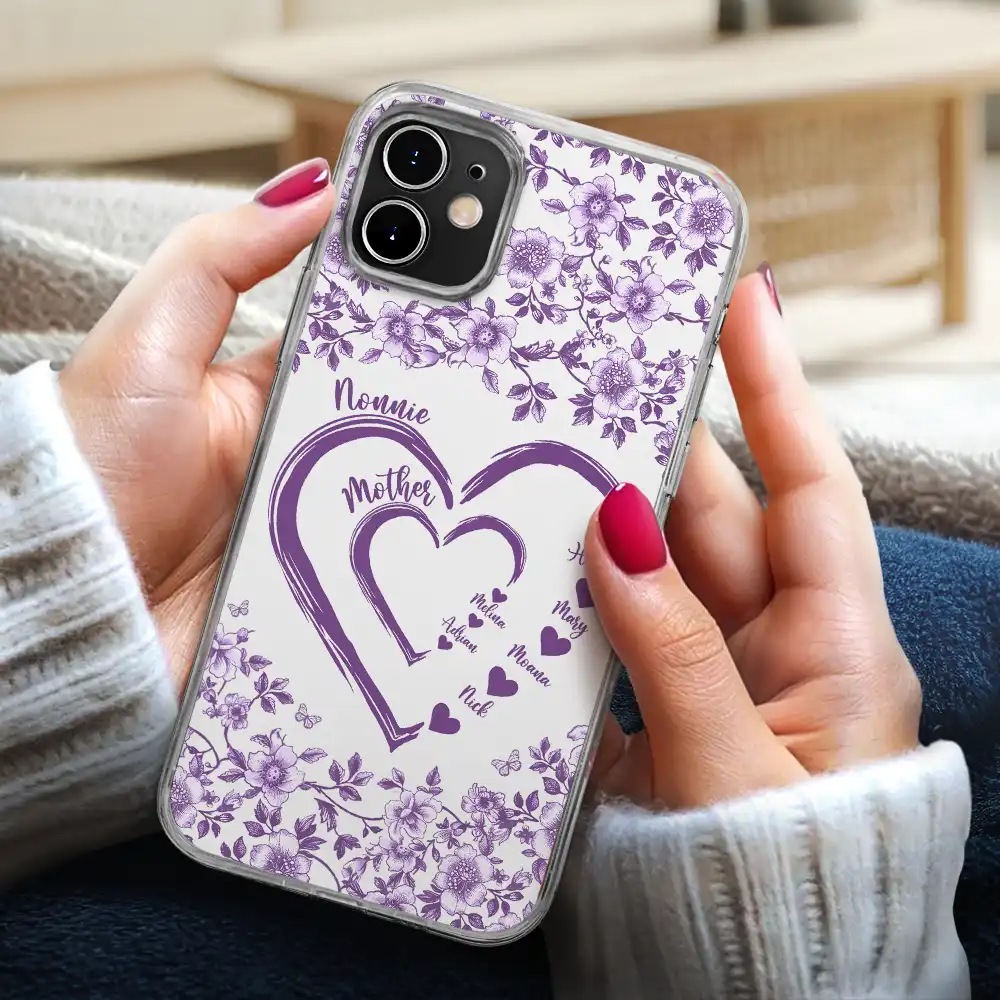 Mom Grandma Sweethearts Toile - Personalized Clear Phone Case - Image 3