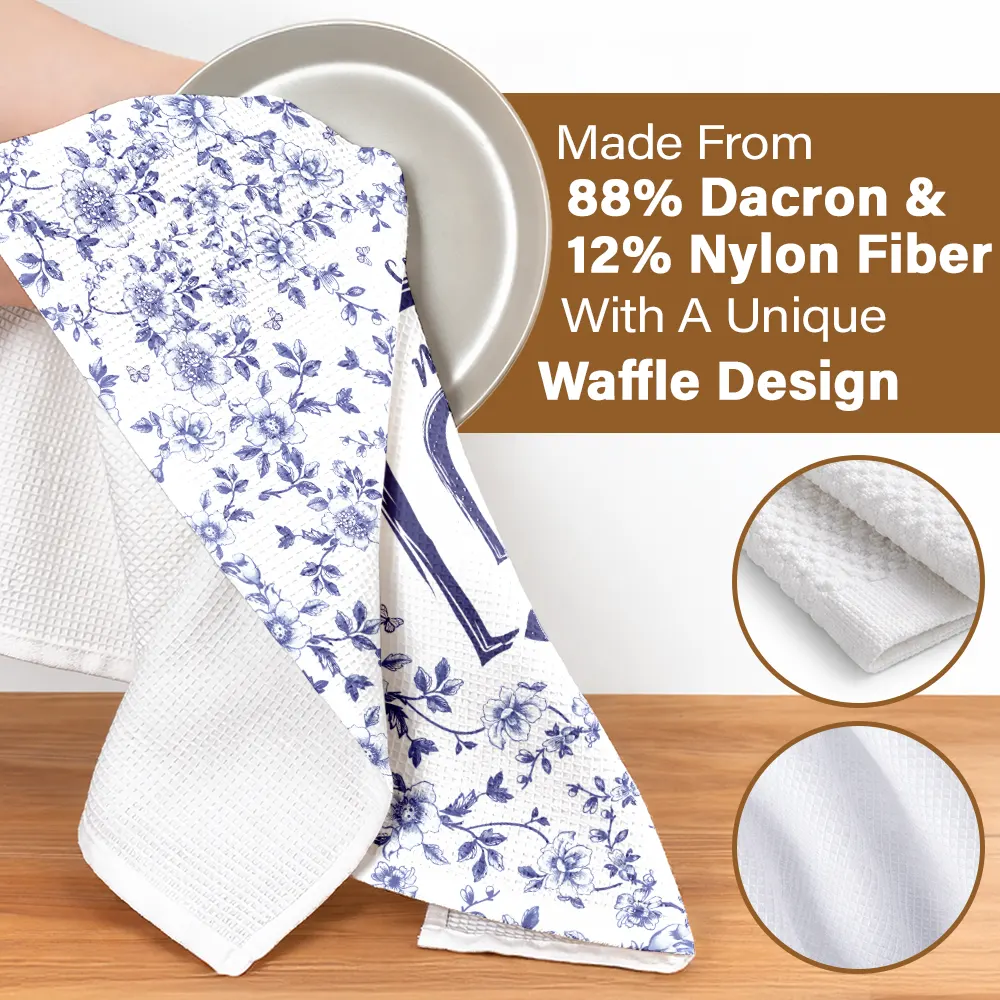Mom Grandma Sweethearts Toile - Personalized Kitchen Towel - Image 4
