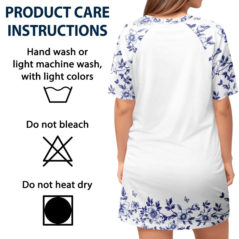 Mom Grandma Sweethearts Toile - Personalized Women's Sleep Tee - Image 5