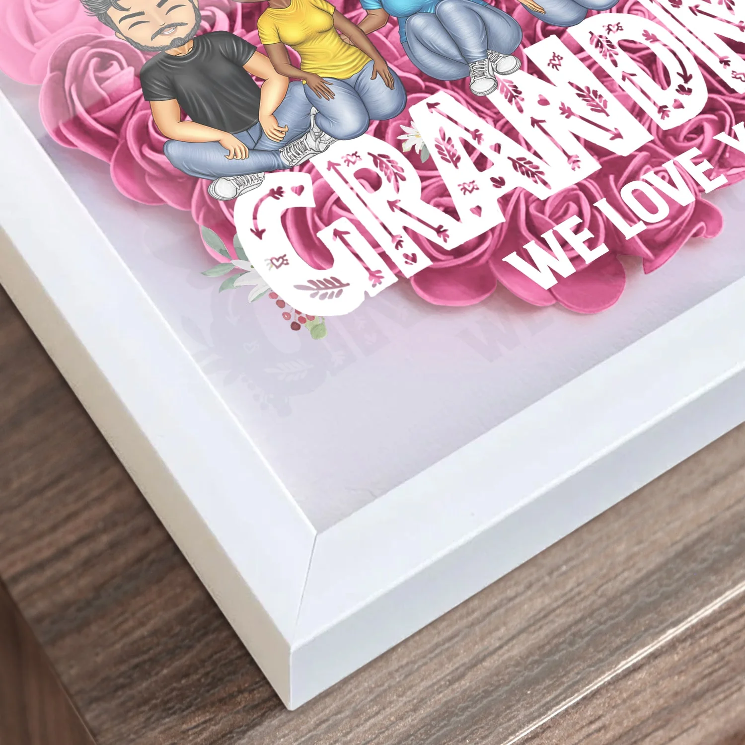 Mom Grandma We Love You - Loving Gift For Mother, Grandmother - Personalized Flower Shadow Box - Image 4