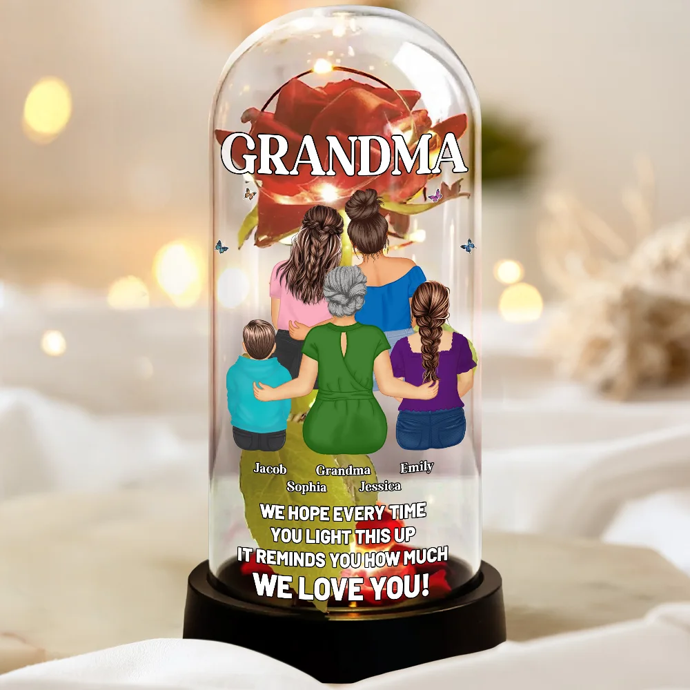 Mom I Hope Every Time You Light This Up - Personalized Everlasting Rose Dome Lamp - Image 3