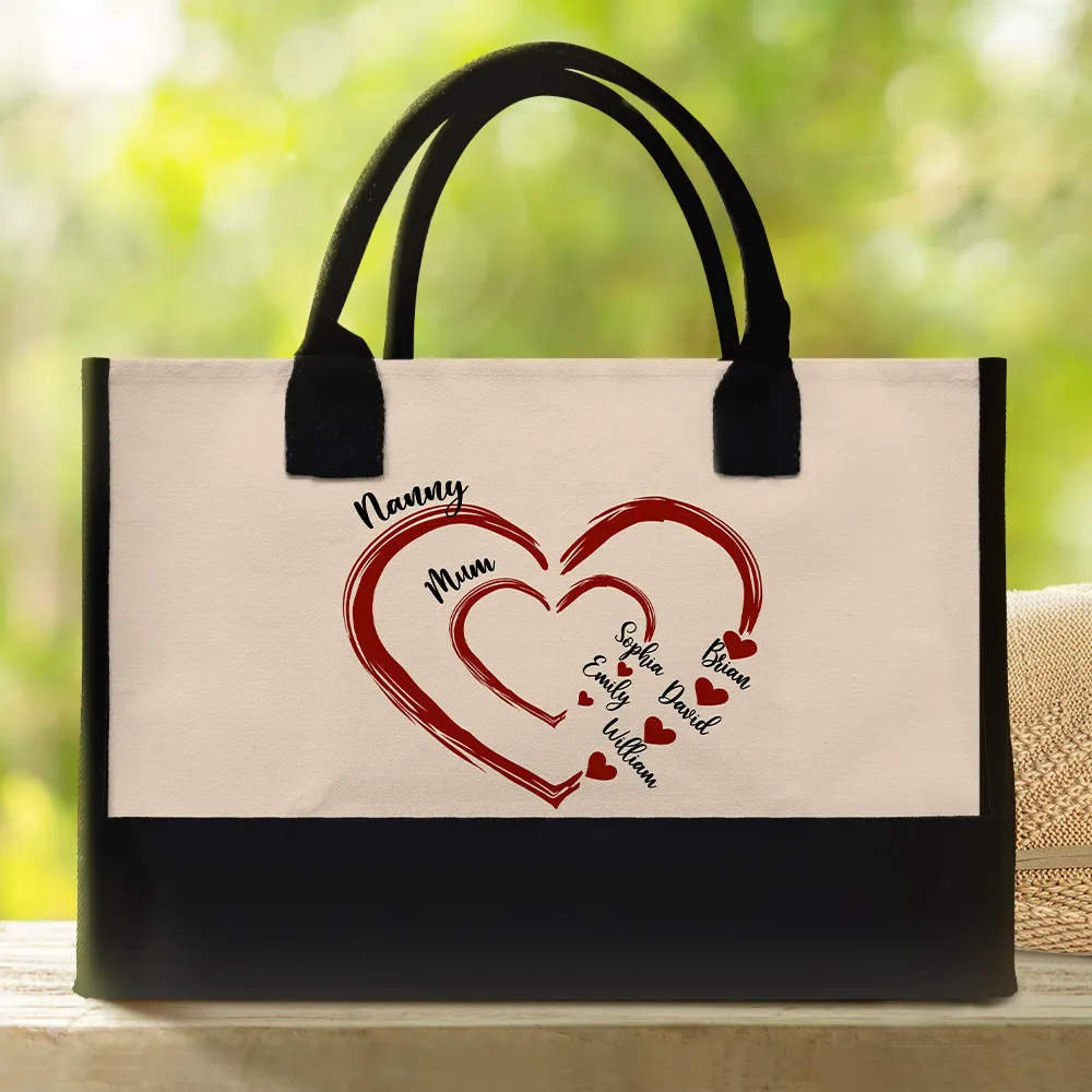 Mom Mum Grandma Sweethearts - Personalized Canvas Tote Bag - Image 2