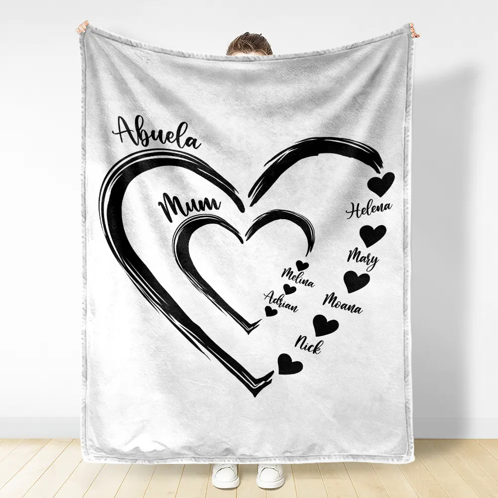 Mom Mum Grandma Sweethearts - Personalized Fleece Blanket, Sherpa Blanket - Image 3