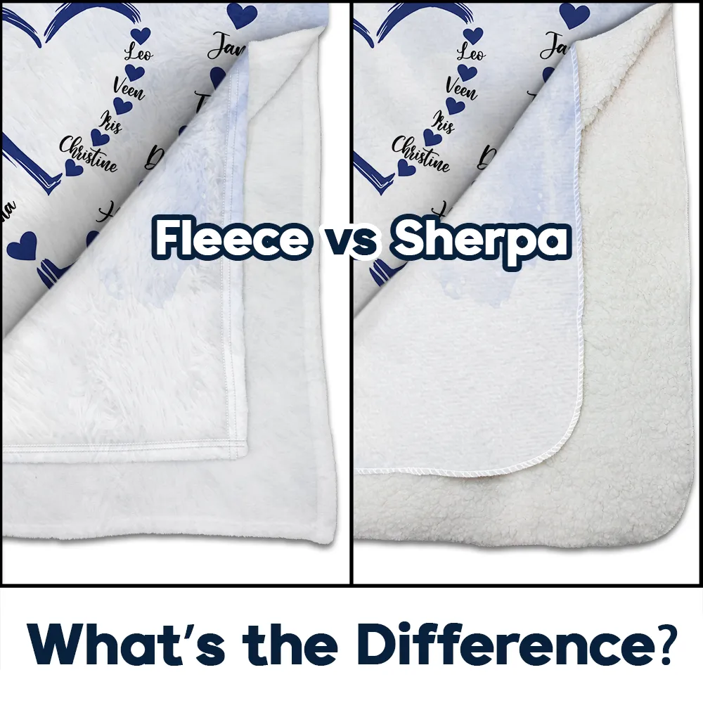 Mom Mum Grandma Sweethearts - Personalized Fleece Blanket, Sherpa Blanket - Image 4