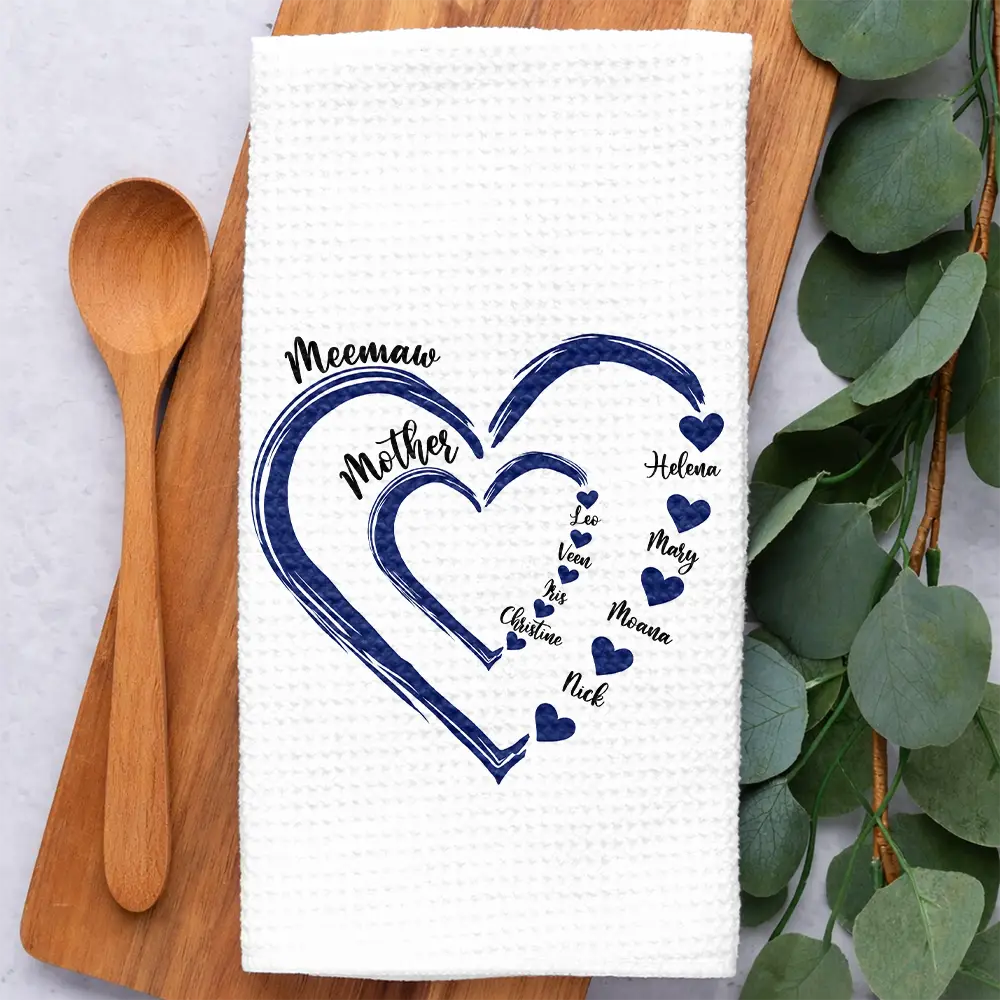 Mom Mum Grandma Sweethearts - Personalized Kitchen Towel - Image 2