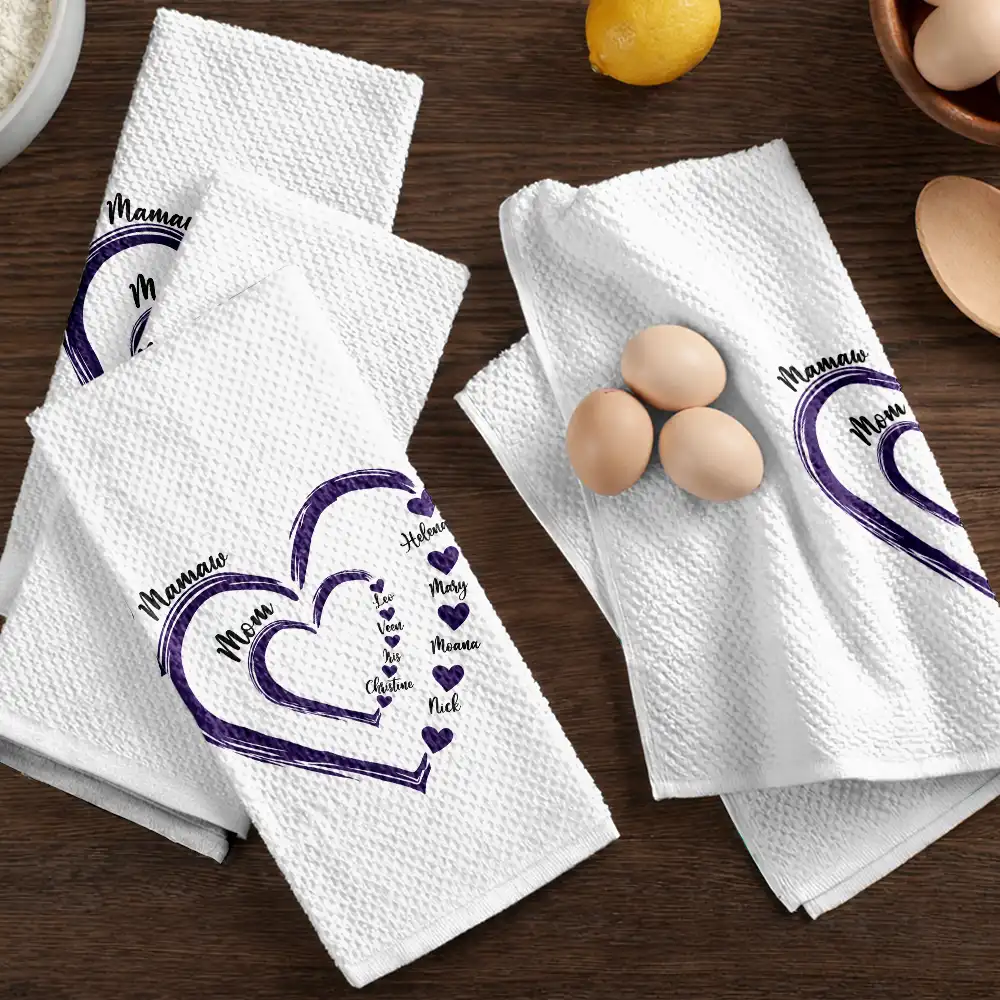Mom Mum Grandma Sweethearts - Personalized Kitchen Towel - Image 6