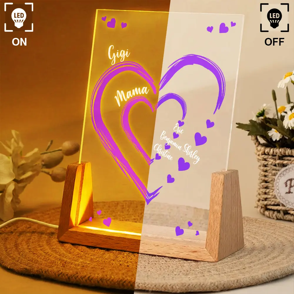 Mom Mum Grandma Sweethearts - Personalized Night Light - Image 3