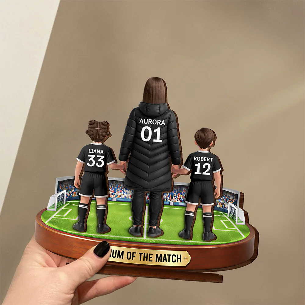 Mom Mum Of The Match - Personalized Custom Shaped Wooden Plaque - Image 3