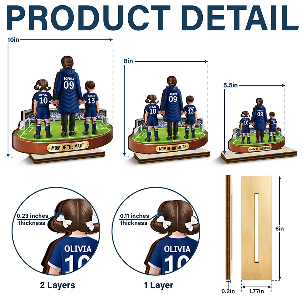 Mom Mum Of The Match - Personalized Custom Shaped Wooden Plaque - Image 4