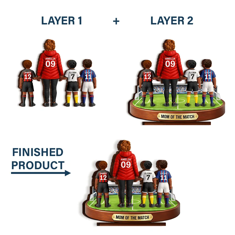 Mom Mum Of The Match - Personalized Custom Shaped Wooden Plaque - Image 5