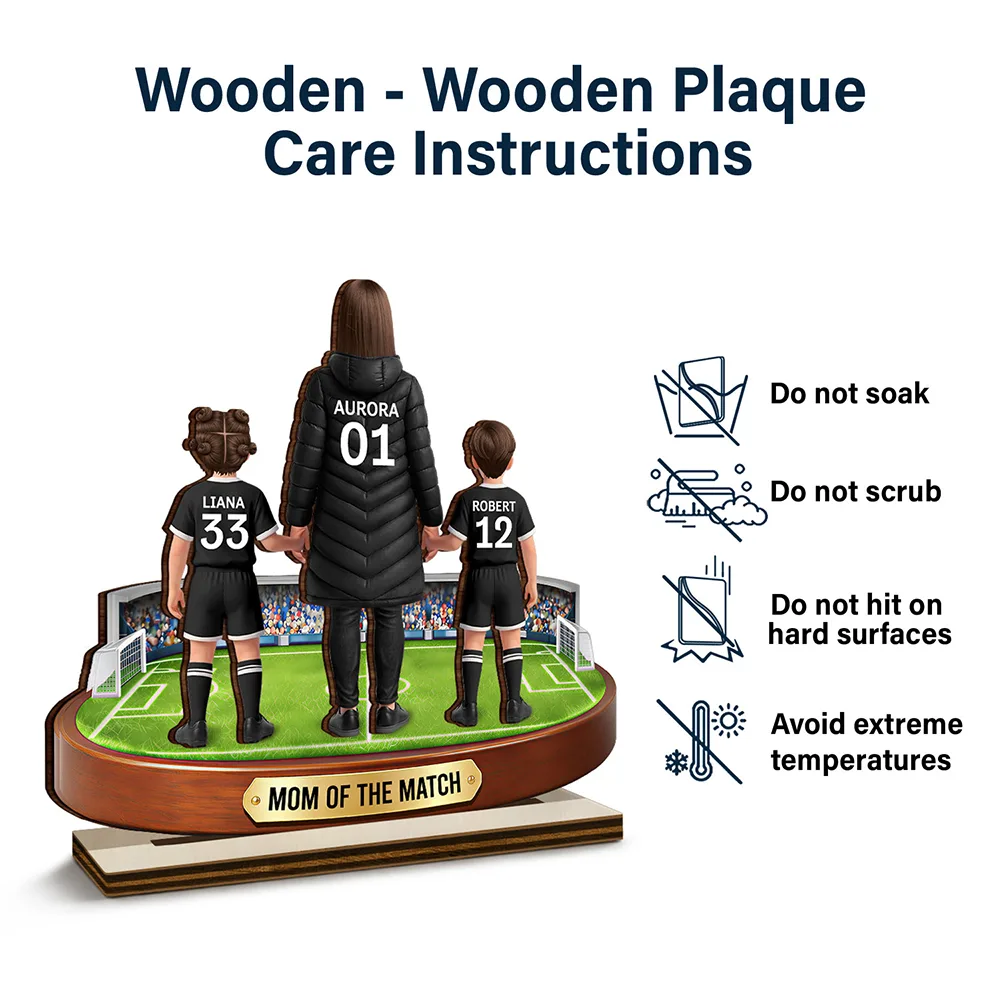 Mom Mum Of The Match - Personalized Custom Shaped Wooden Plaque - Image 6