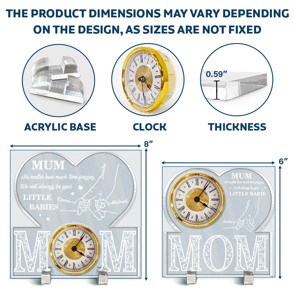 Mom No Matter How Much Time Passes - Personalized Acrylic Desk Clock - Image 5