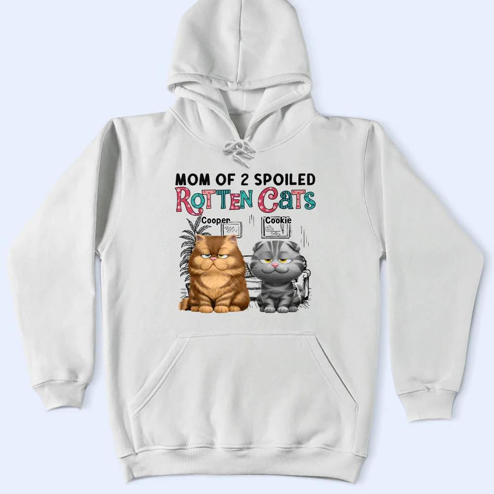 Mom Of Spoiled Rotten Cat - Personalized T Shirt - Image 4