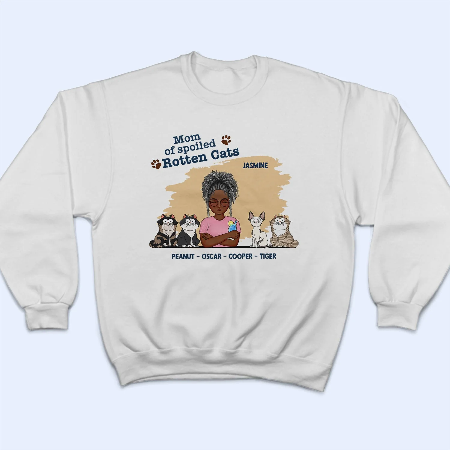 Mom Of Spoiled Rotten Cats - Birthday, Funny Gift For Cat Lovers - Personalized T Shirt - Image 5