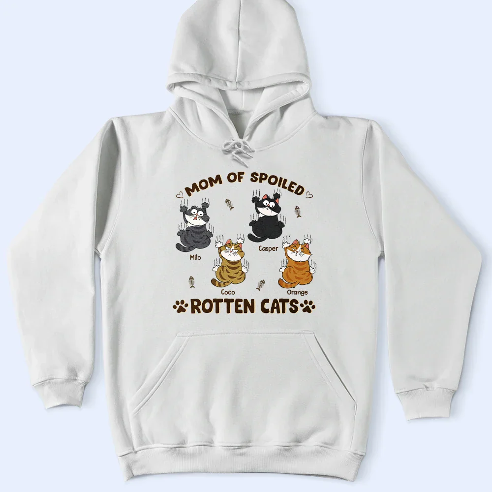 Mom Of Spoiled Rotten Cats - Personalized T Shirt - Image 4