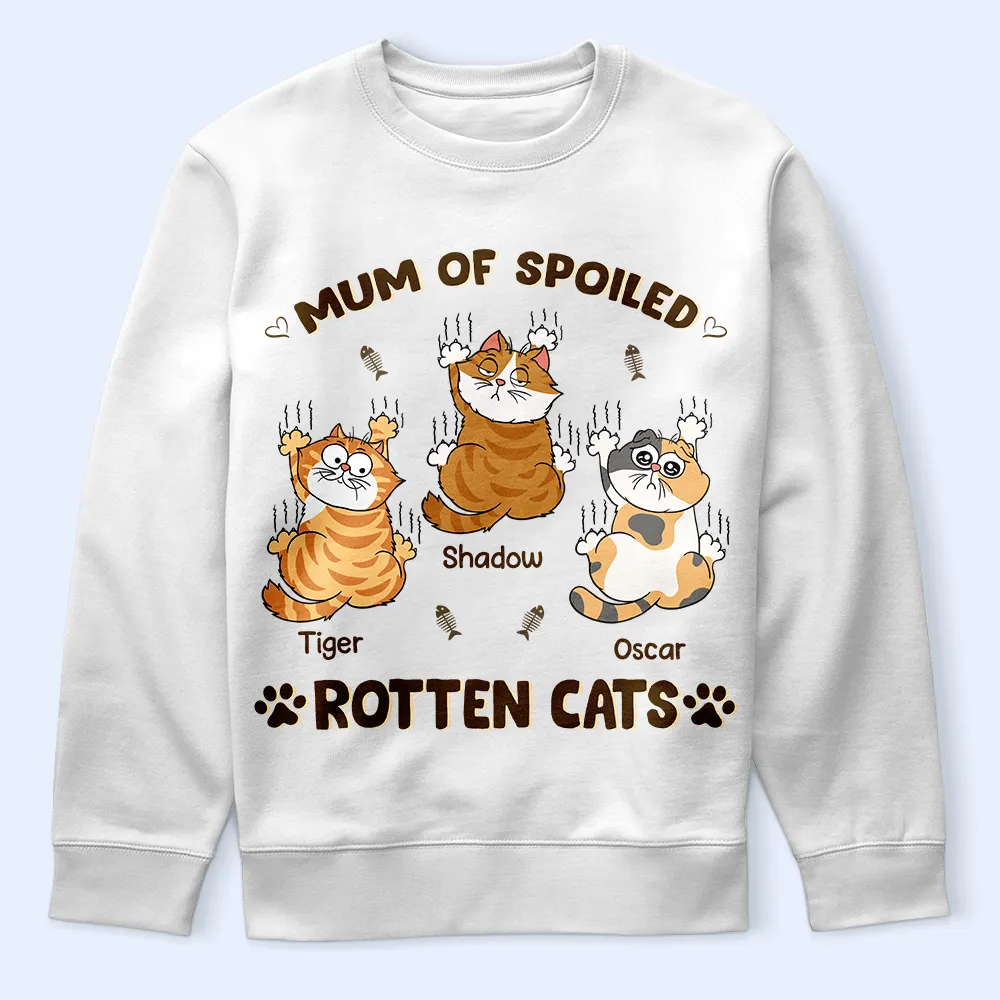 Mom Of Spoiled Rotten Cats - Personalized T Shirt - Image 5