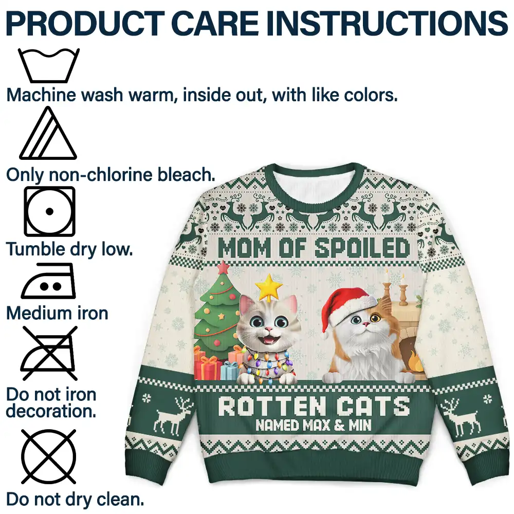 Mom Of Spoiled Rotten Dog - Personalized Unisex Ugly Sweater - Image 7