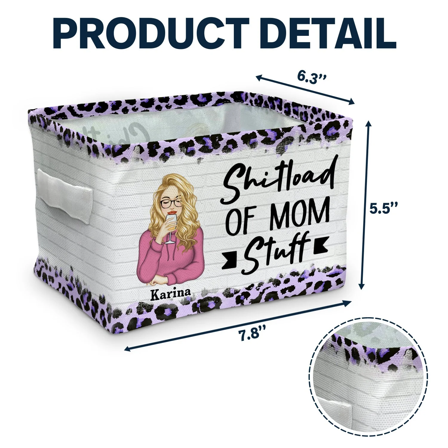Mom Stuff - Gift For Mother - Personalized Storage Box - Image 4