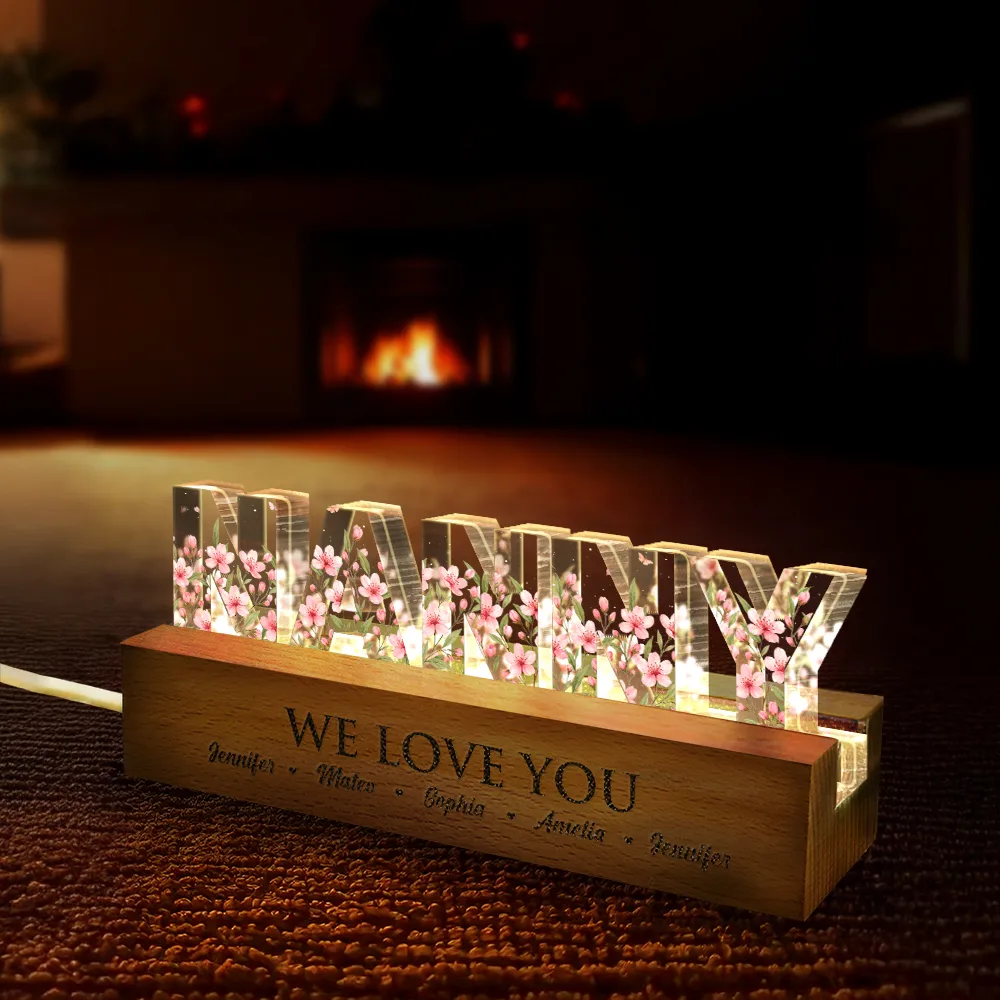 Mom We Love You Birth Month Flower - Personalized Custom Shaped LED Light - Image 4