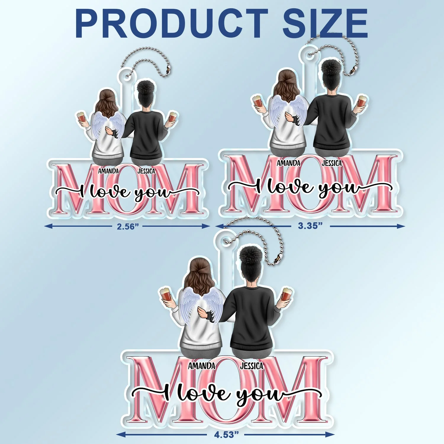 Mom We Love You - Gift For Mother, Mom - Personalized Acrylic Car Hanger - Image 4