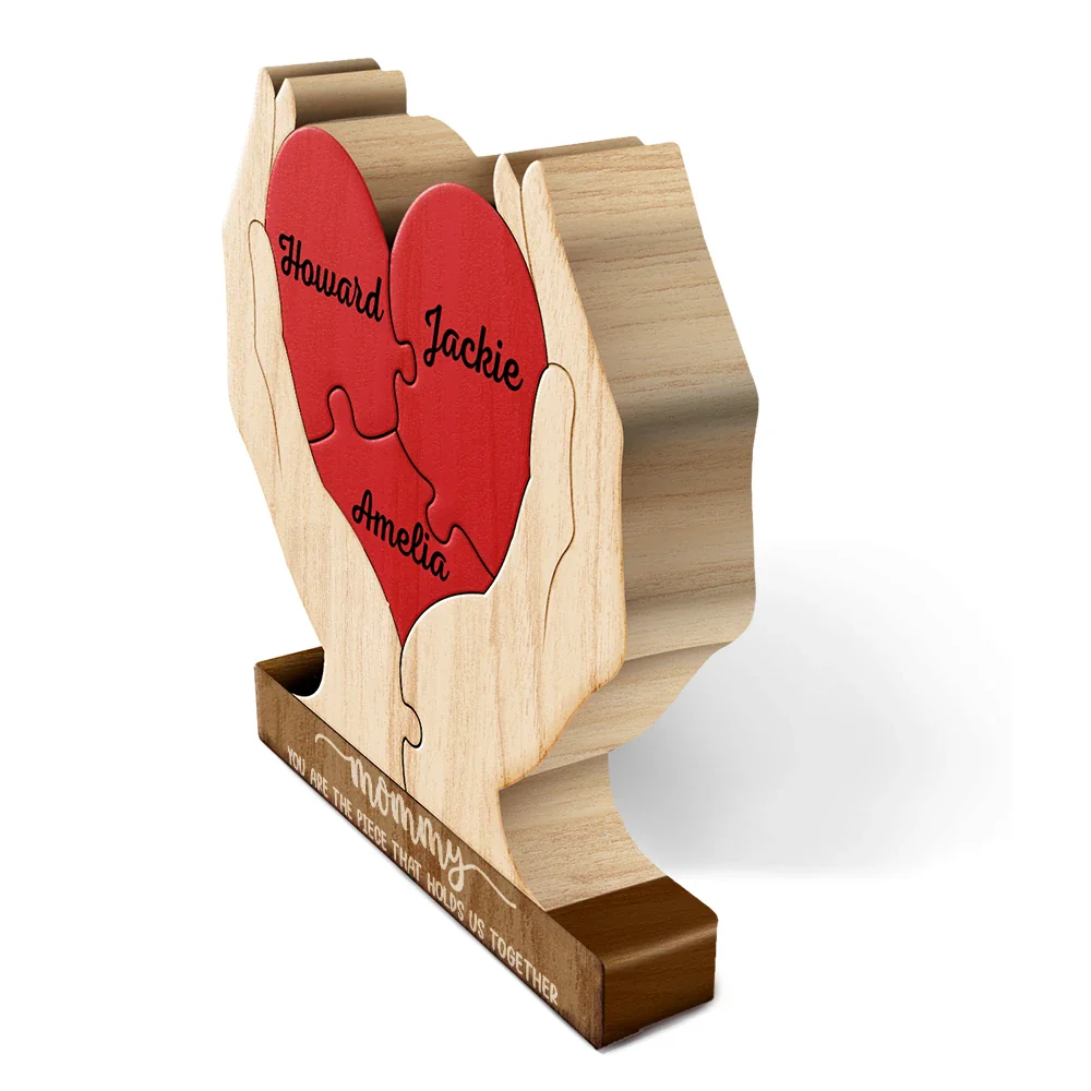 Mom You Are The Piece That Hold Us Together - Personalized Custom Shaped Wooden Puzzle - Image 4
