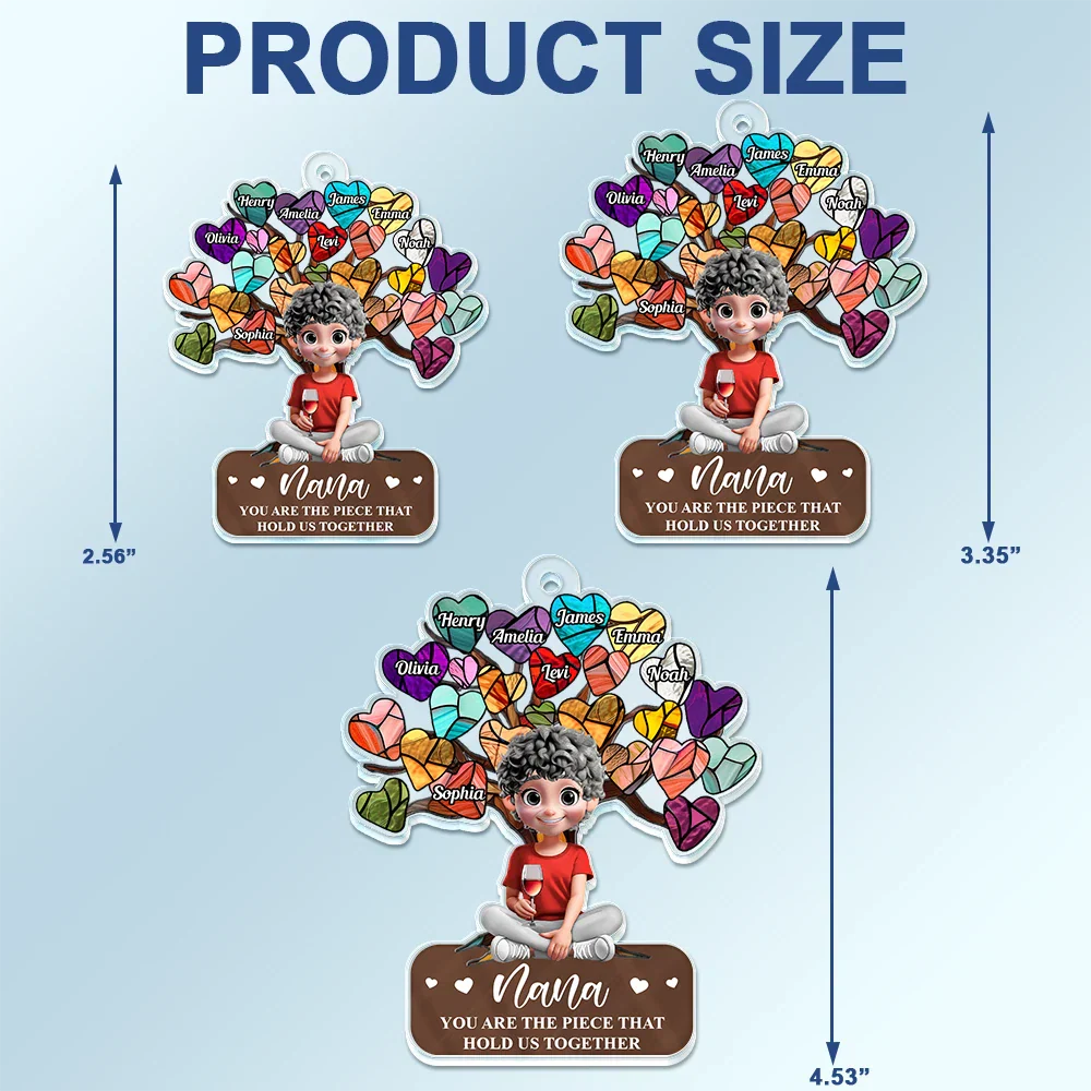 Mom You Are The Piece That Holds Us Together - Personalized Acrylic Car Hanger - Image 4