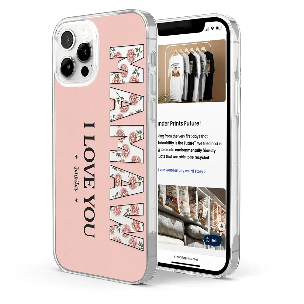 Mommy Grandma Birth Month Flower We Love You - Personalized Clear Phone Case - Image 2