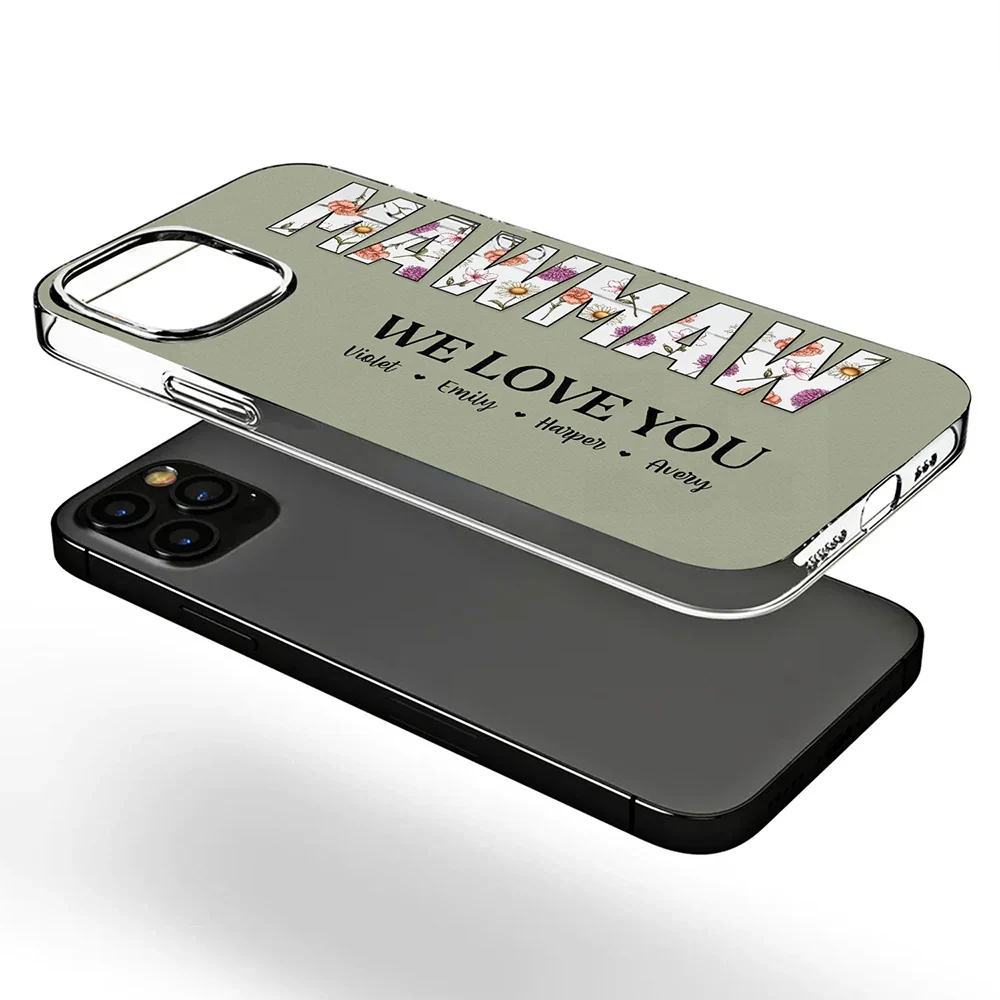Mommy Grandma Birth Month Flower We Love You - Personalized Clear Phone Case - Image 3