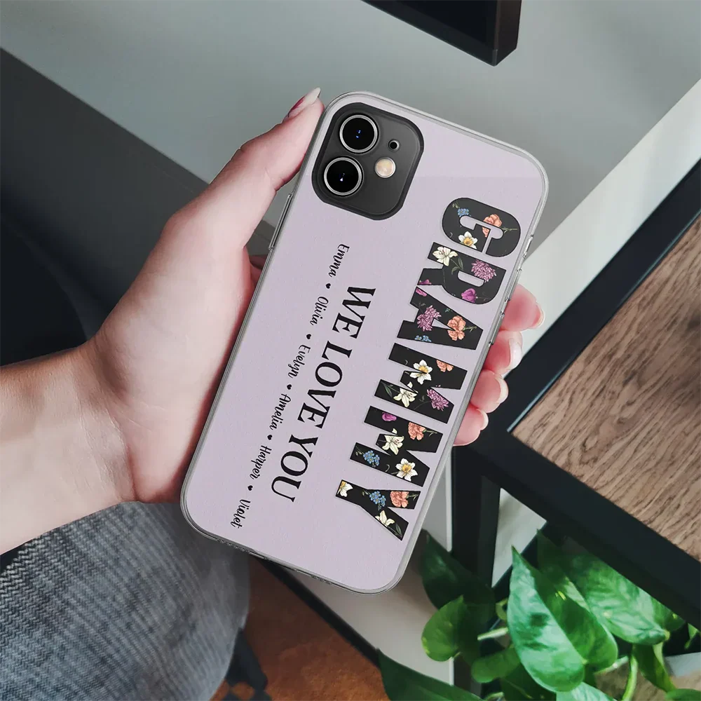 Mommy Grandma Birth Month Flower We Love You - Personalized Clear Phone Case - Image 4
