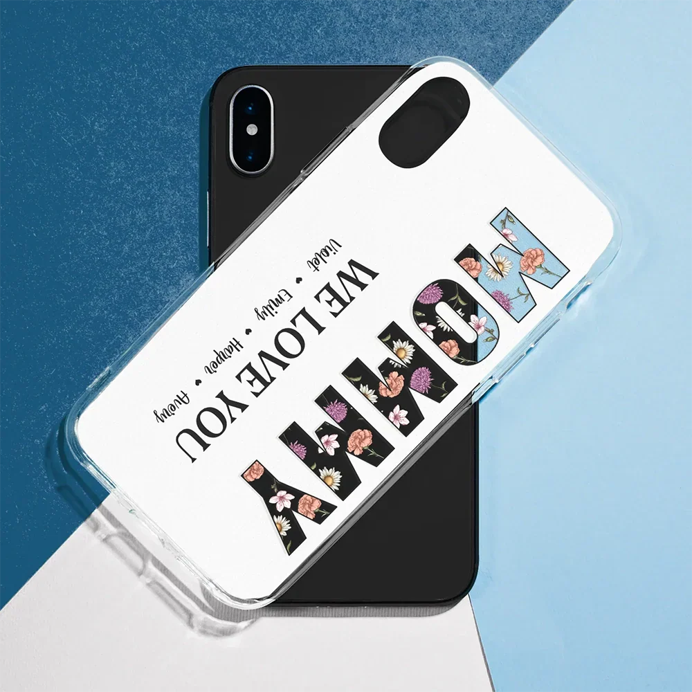 Mommy Grandma Birth Month Flower We Love You - Personalized Clear Phone Case - Image 5