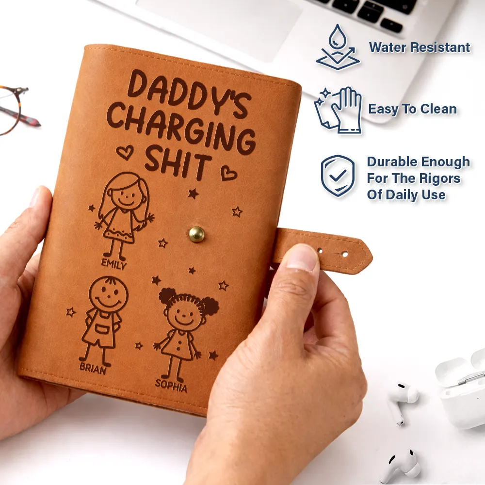 Mommy's Daddy's Charging Sh*t - Personalized Leather Cable Bag - Image 6