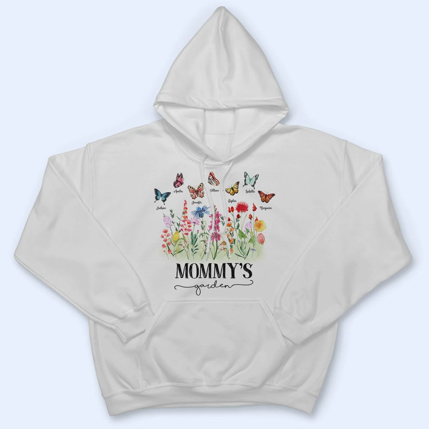 Mom's Grandma's Garden Butterflies - Gift For Mother, Grandmother, Nana - Personalized T Shirt - Image 4