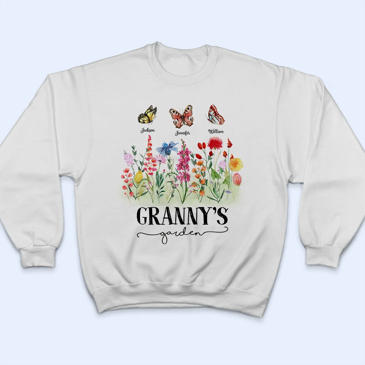 Mom's Grandma's Garden Butterflies - Gift For Mother, Grandmother, Nana - Personalized T Shirt - Image 5