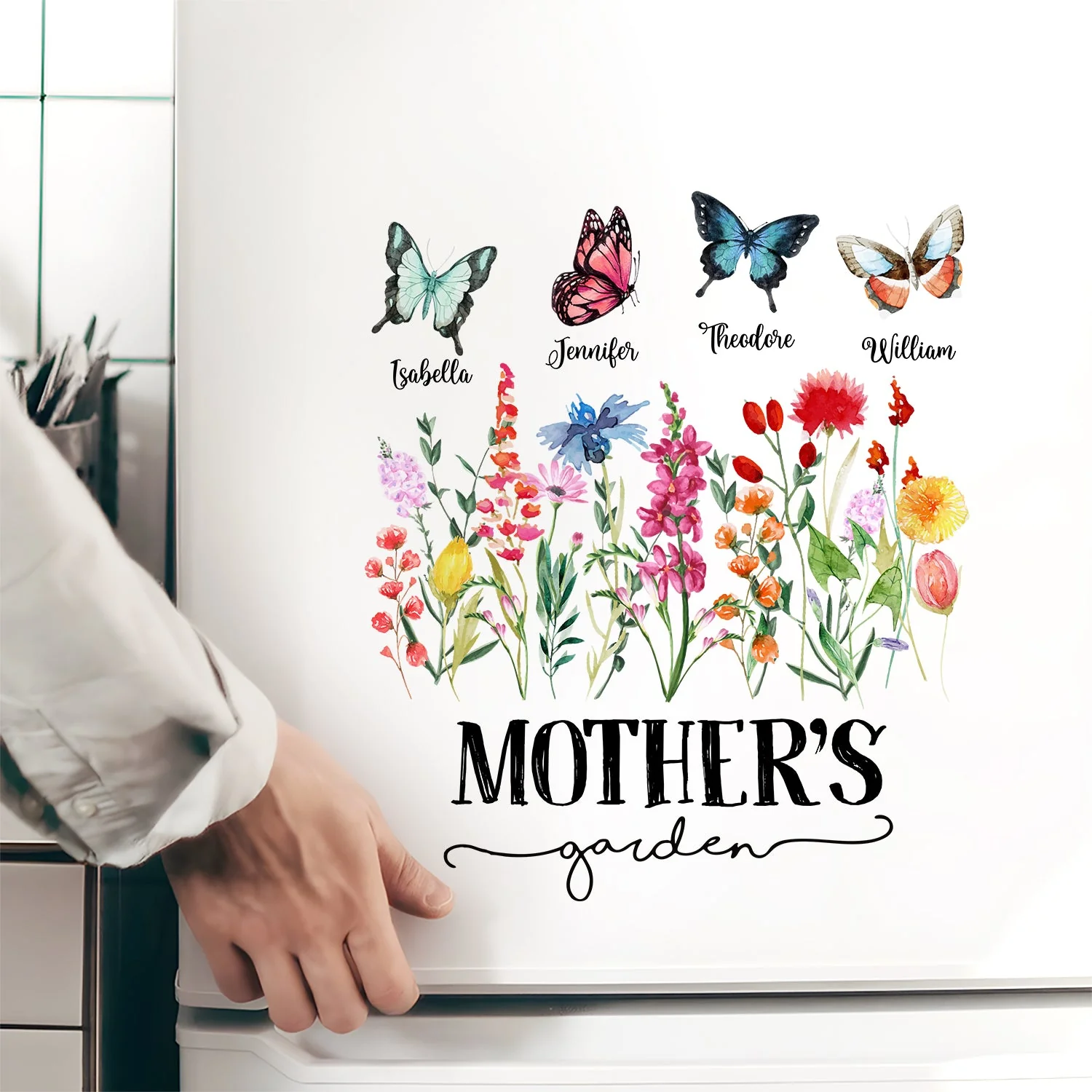Mom's Grandma's Garden Butterflies - Gift For Mother, Nana, Grandmother - Personalized Decor Decal - Image 4