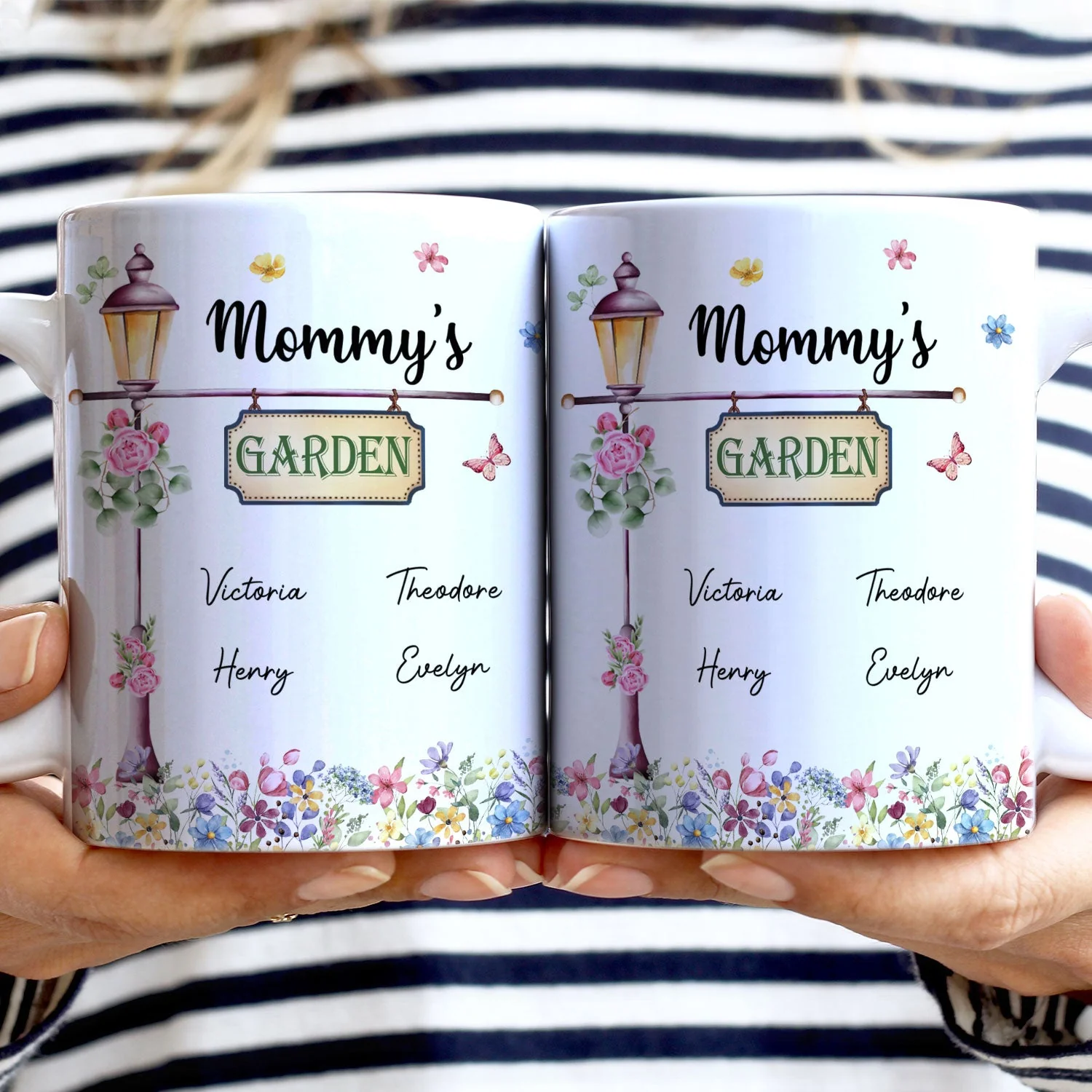 Mom's Grandma's Garden - Loving Gift For Mother, Grandmother - Personalized White Edge-to-Edge Mug - Image 2