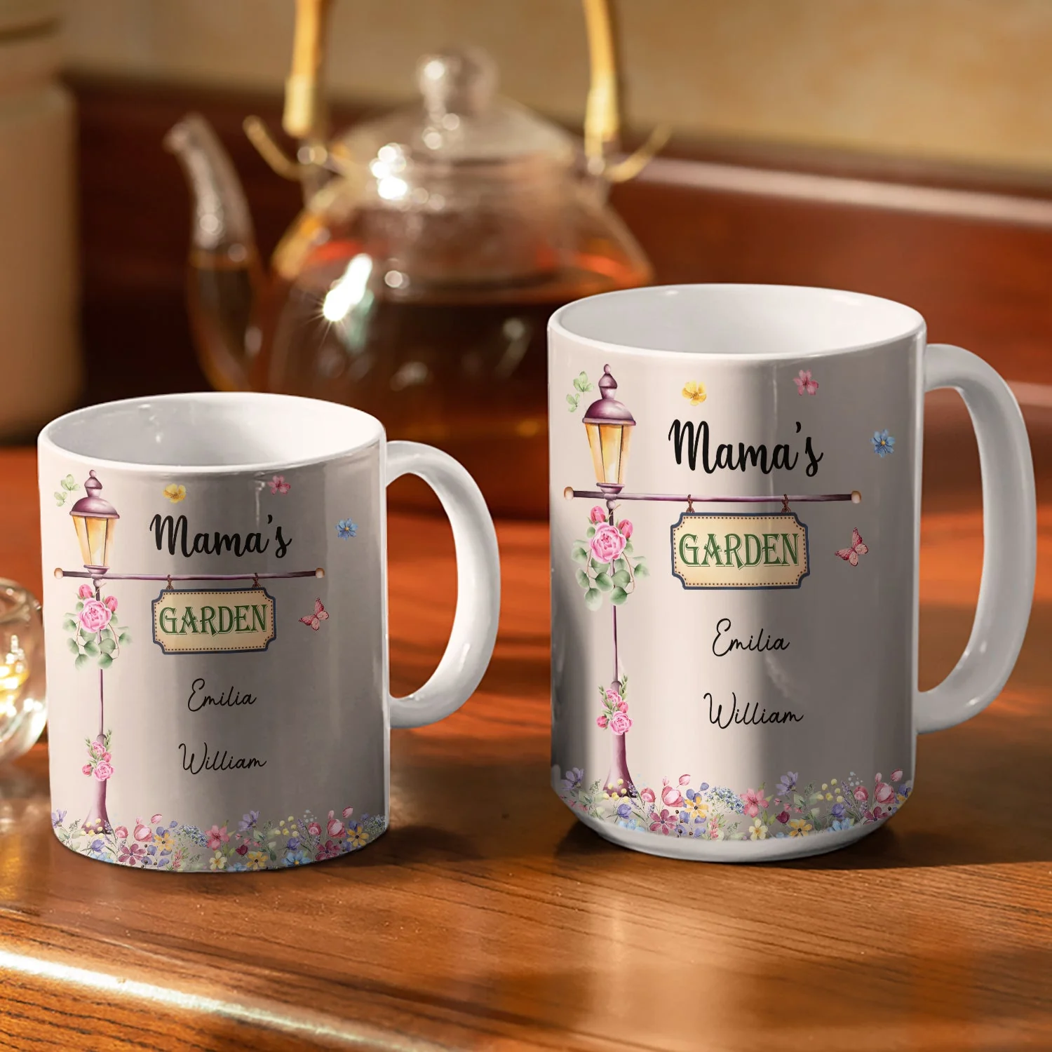 Mom's Grandma's Garden - Loving Gift For Mother, Grandmother - Personalized White Edge-to-Edge Mug - Image 3