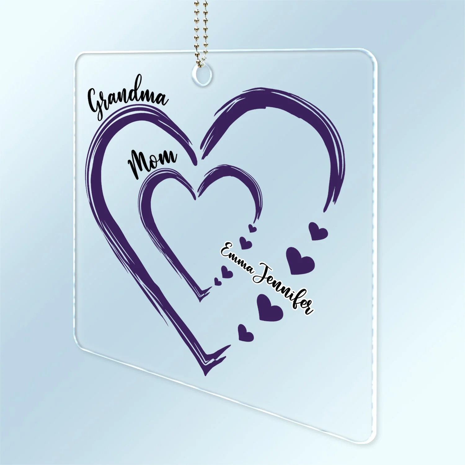 Mom's Grandma's Sweethearts - Gift For Mother, Grandmother - Personalized Acrylic Car Hanger - Image 2