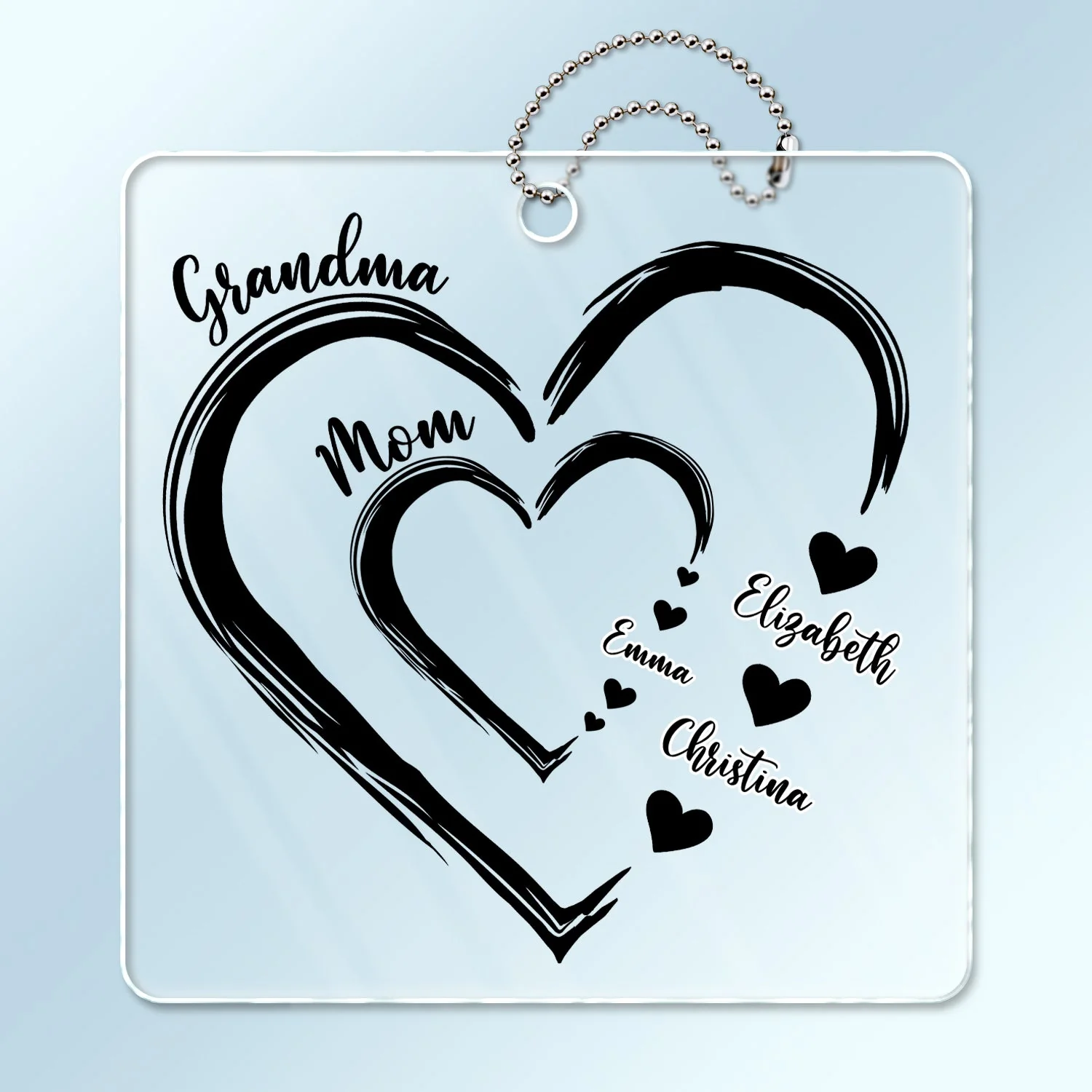 Mom's Grandma's Sweethearts - Gift For Mother, Grandmother - Personalized Acrylic Car Hanger - Image 3