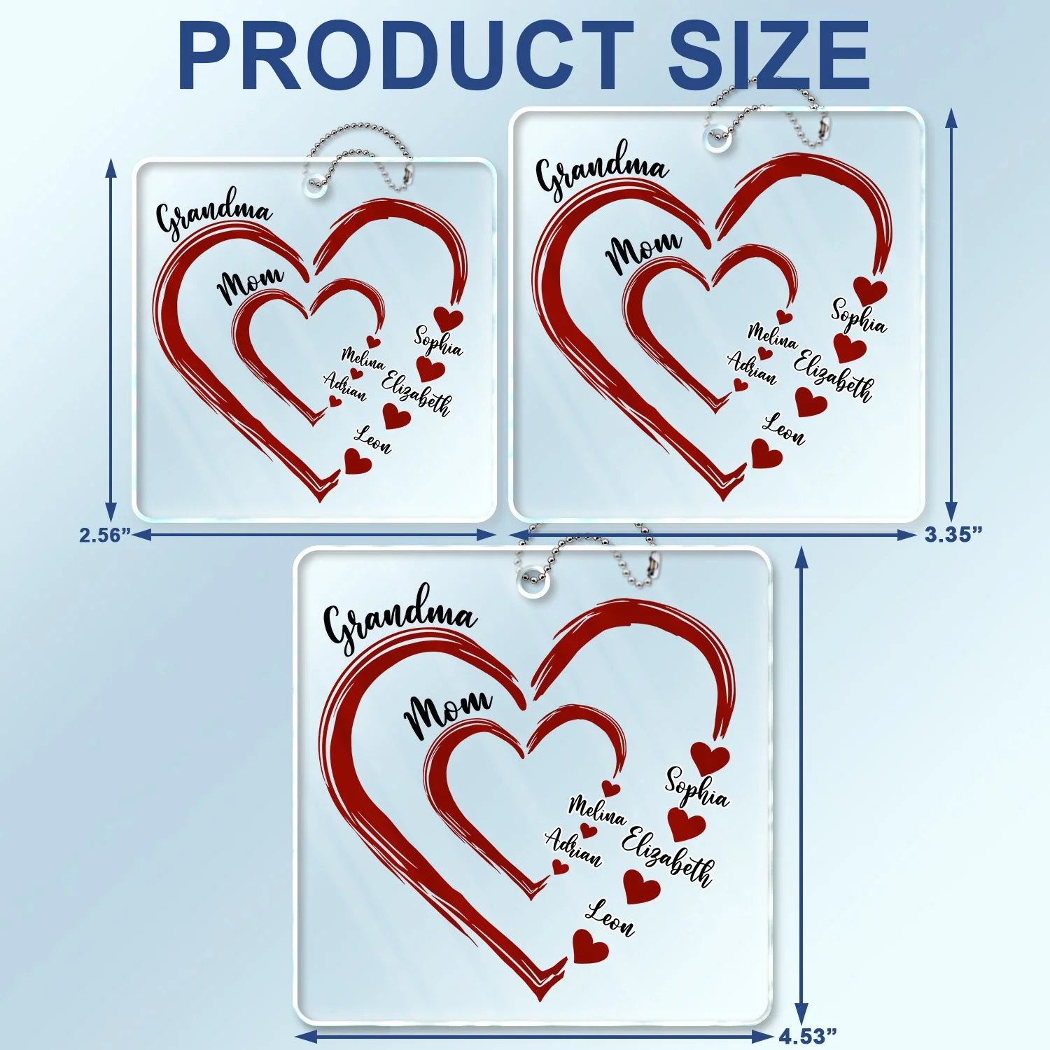 Mom's Grandma's Sweethearts - Gift For Mother, Grandmother - Personalized Acrylic Car Hanger - Image 5