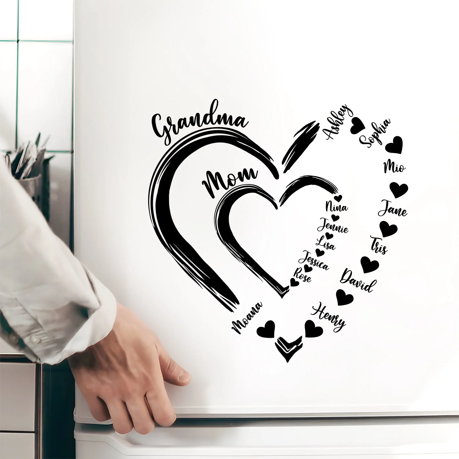Mom's Grandma's Sweethearts - Gift For Mother, Grandmother - Personalized Decor Decal - Image 4