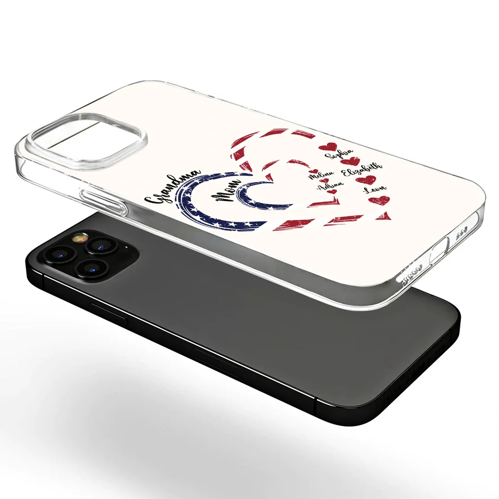 Mom's Grandma's Sweethearts Independence Day - Personalized Clear Phone Case - Image 5