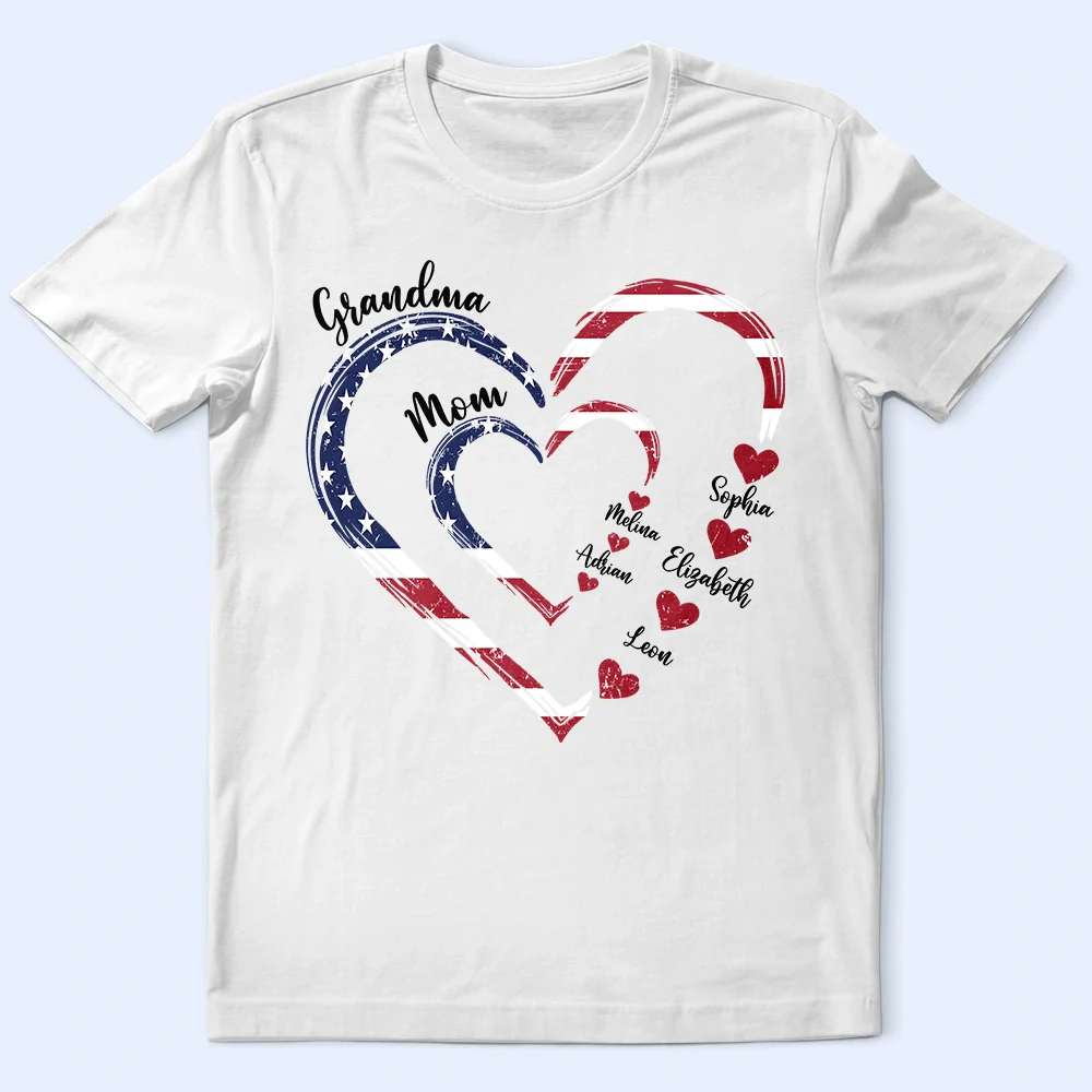 Mom's Grandma's Sweethearts Independence Day - Personalized T Shirt