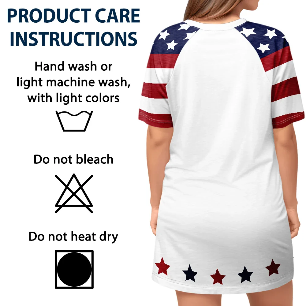 Mom's Grandma's Sweethearts Independence Day - Personalized Women's Sleep Tee - Image 5